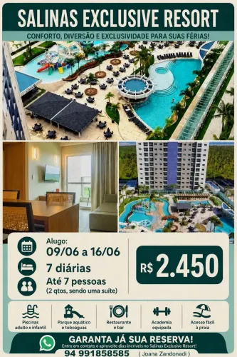 Aluga-se por 7 dias Exclusive resort salinas 