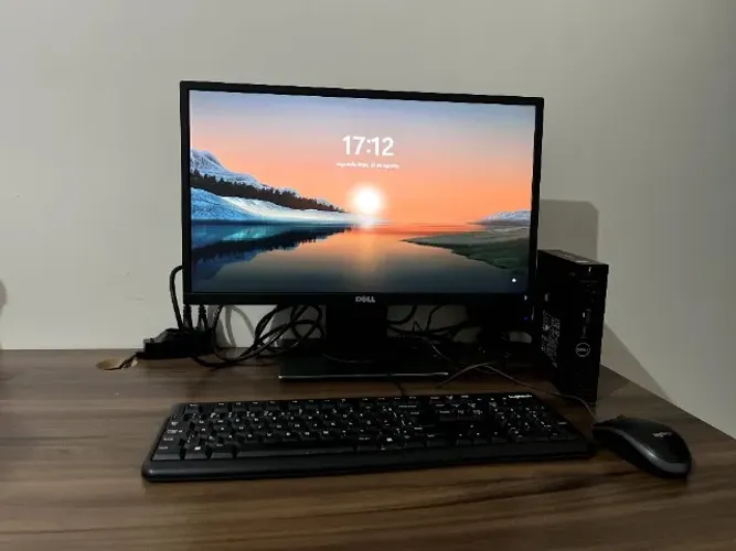 Mini PC Dell OptiPlex 3070 Core I3-9100t + Monitor Dell P2217h 22' Polegadas Led Cor Preto