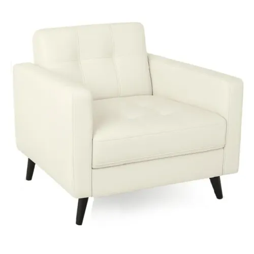 Poltrona Escritório Estofada Corino Nude Conforto Executivo Premium 60070