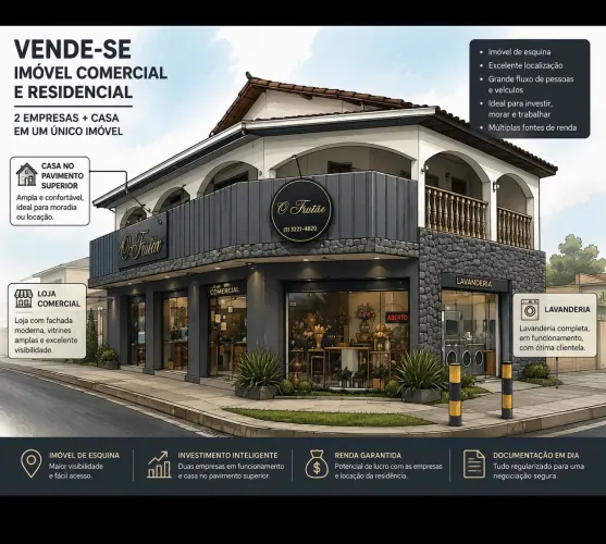 VENDE-SE IMÓVEL COMERCIAL E RESIDENCIAL