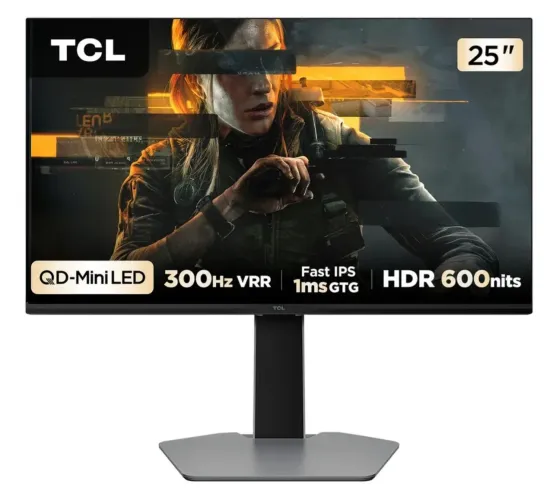 Monitor TCL MiniLed 25" 300hz NOVO na garantia
