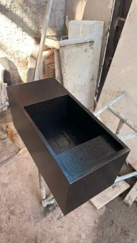 Lavatório Preto São Gabriel Escovado 60x30