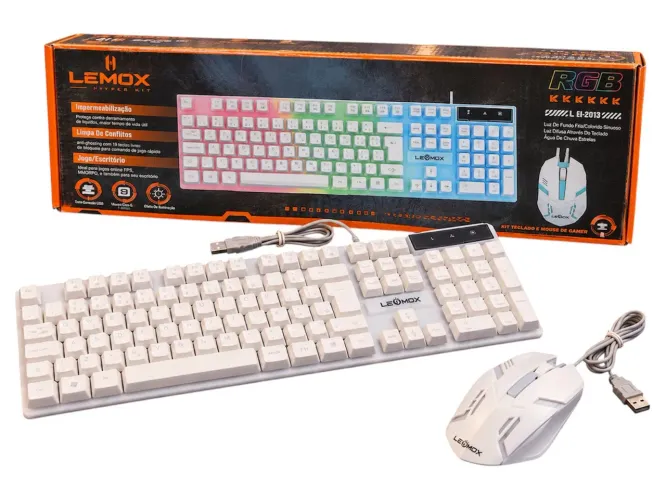 KIT TECLADO E MOUSE GAMER LEMOX