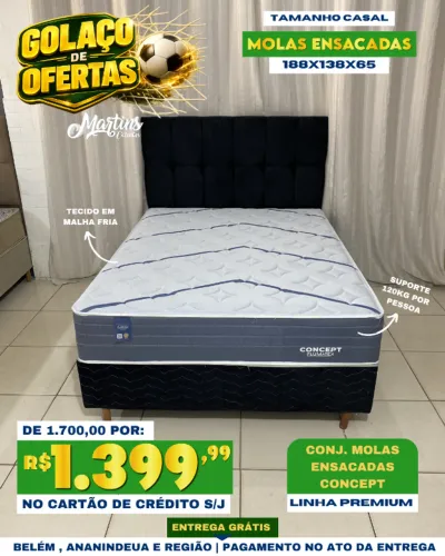 CAMA BOX CASAL CONCEPT MOLAS ENSACADAS