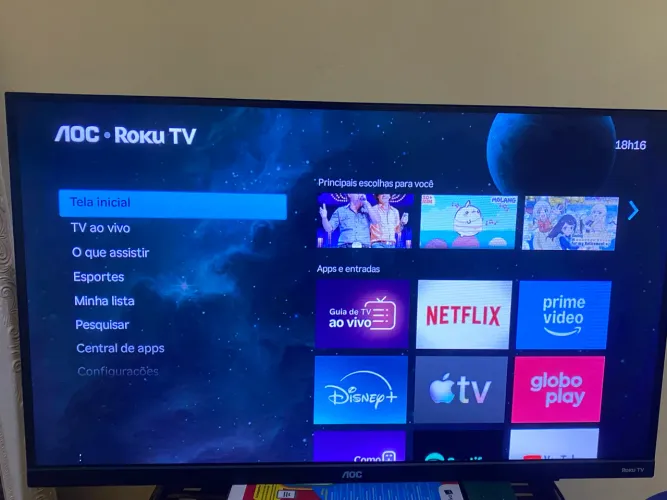 Smart TV AOC DLED 32 Polegadas WI-FI Roku TV Quad Core 32S5155/78G