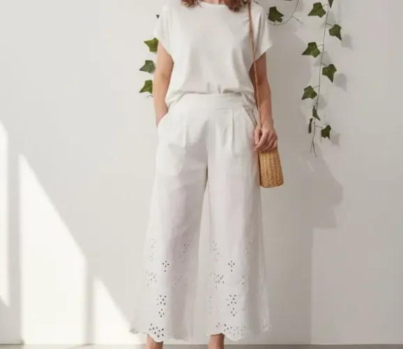 Calça De Linho Algodão Pantalon Lin