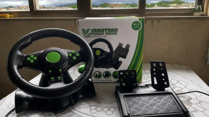 Volante Racer Xbox 360 Ps3 Ps2 Pc Pedal Cambio Vibração