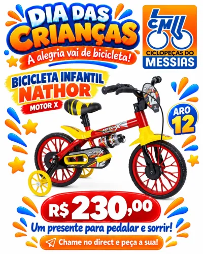 Bicicleta aro 12 nathor motor X 