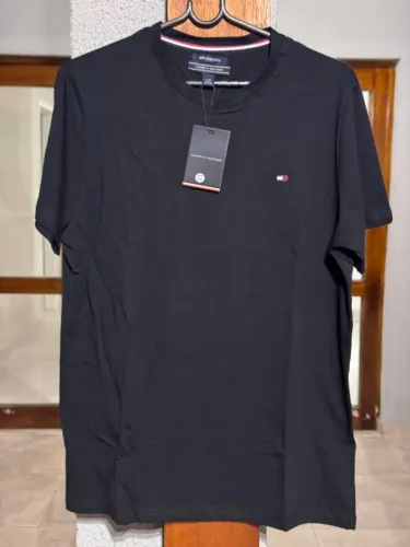 Camiseta Tommy Hilfiger Masculina Preta Premium Tam M e G