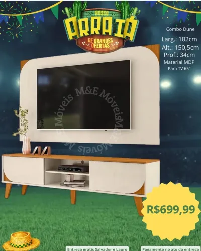 Combo rack e painel para tv de até 65 polegadas