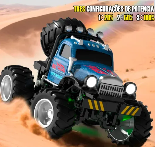 Mini Carro Veículo Off-Road Controle Remoto 1:64 Amortecedor de 4 Rodas Carrinho Crianca