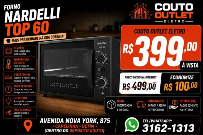 FORNO NARDELLI TOP 60 - MAIS BARATO QUE NAS GRANDES LOJAS DA INTERNET
