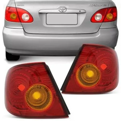 Lanterna Traseira Corolla 2003 / 2007 Bicolor Âmbar Canto Original