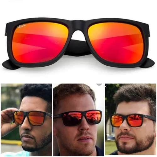 Óculos de Sol Justin Rb Preto Vermelho Lentes Polarizadas Varias Cores Promoção