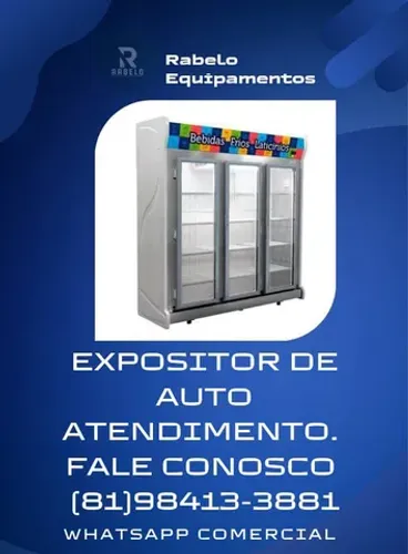 Balcão Expositor Auto serviço para frios e laticínios com 3 e 5 portas 