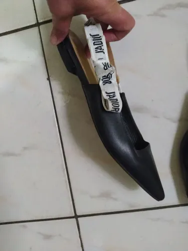 Sapatilha Mule  em couro preta j'a dior 36