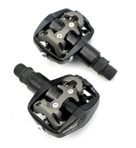 Pedal de Encaixe Clip Bicicleta MTB Wellgo M823 Com Taquinho Preto 21457