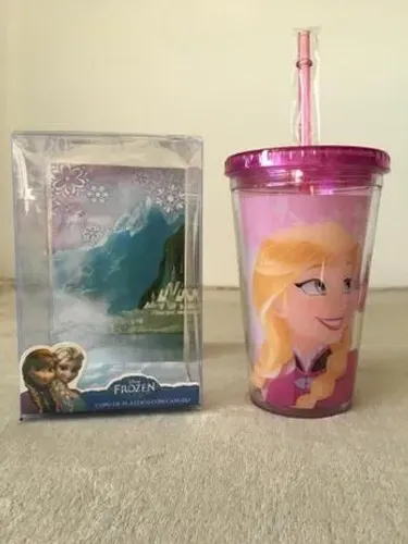 Copo com Canudo Ana Frosen 450ml