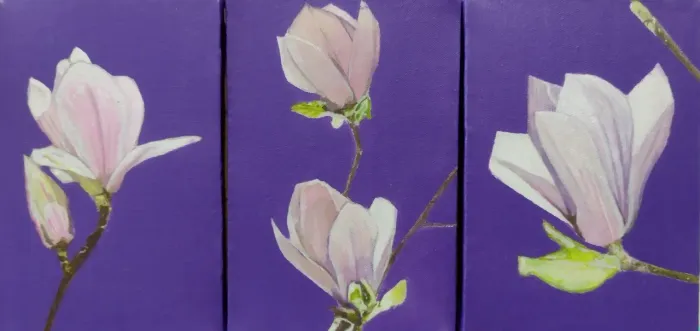 3 quadros acrílico sobre tela 15x10 cm