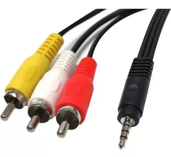 Cabo Auxiliar P2 X 3 Rca Audio e Video Imagem