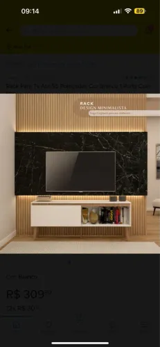 Rack Para Tv Ate 55 Polegadas Cor Branco 1 Porta Com Pes