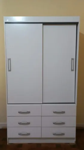 armário com 2 portas de correr com 6 gavetas cor branco - pouco uso - vendo montado