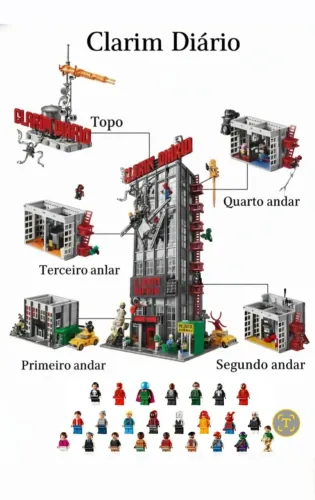 BLOCOS DE MONTAR CLARIM DIÁRIO DAILY BUGLE HOMEM ARANHA 3775 PEÇAS MOD. 76178 MARCA MEGA