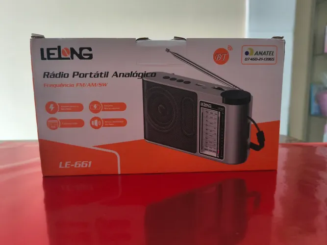 Rádio Portátil Analógico FM/AM/5W LE-661 - Lelong