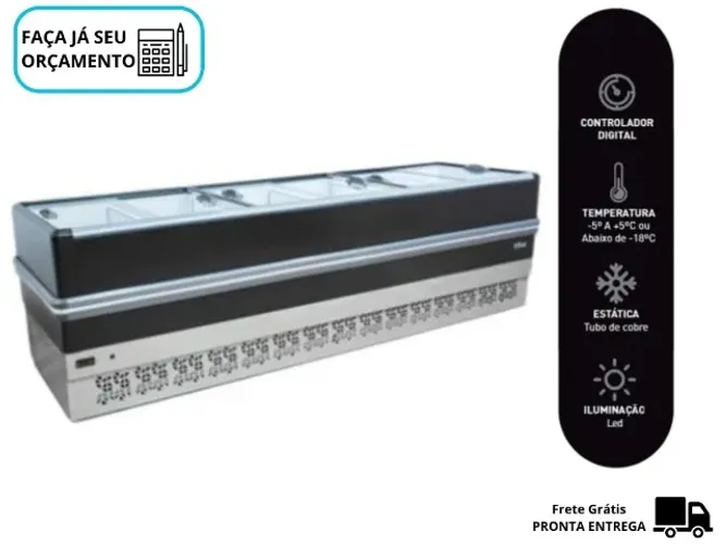 Ilha de Congelados Polar 3M Vidro Reto Tubo de Cobre