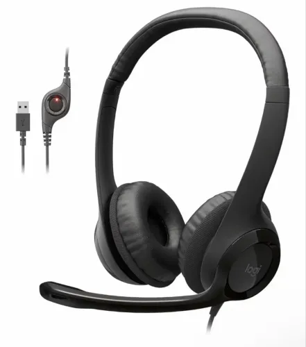 Headset com Fio USB Logitech H390 - Preto | Novo, Lacrado na Caixa