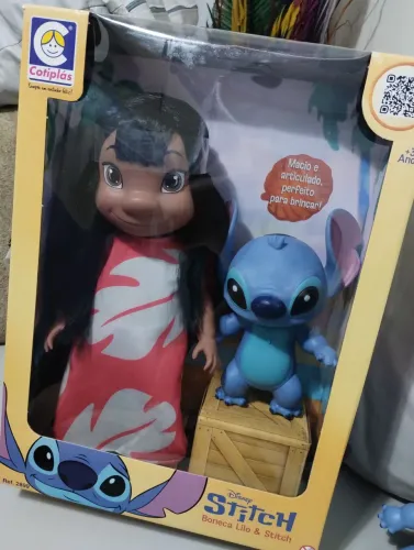 Kit Boneca Lilo + Boneco Stitch - Disney - Novos