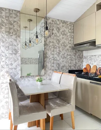 Mesa de Jantar Moderna com 4 Cadeiras