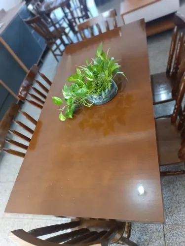 Mesa de Jantar com 6 Cadeiras de Madeira Rubin Nova 