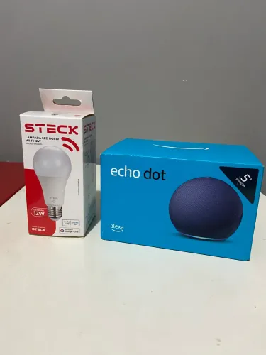 Novo Kit Echo Dot (Alexa) + Lâmpada Smart Inteligente
