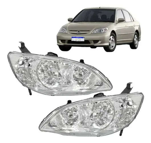 Farol Honda Civic 2004 2005 2006 Cromado Novo 