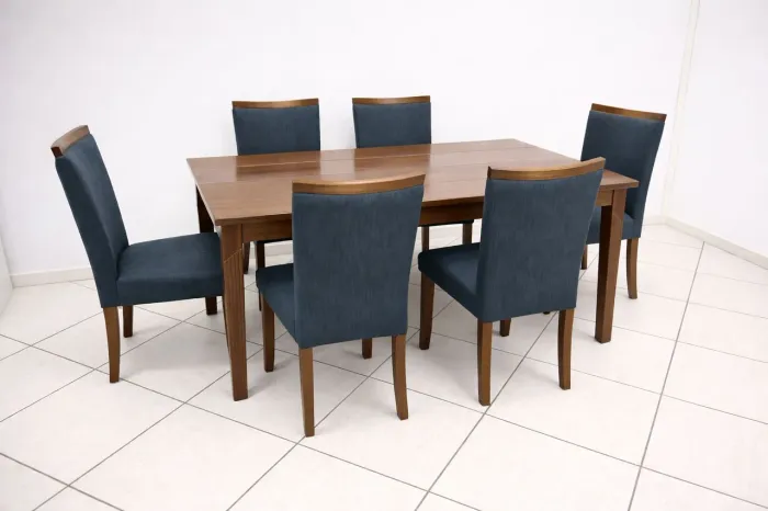 Conjunto Mesa de Jantar ou Reuniões com 6 cadeiras