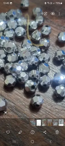 450g Bola Facetada em ABS Prateada com Furo 5 mm para Bijuterias e Artesanato