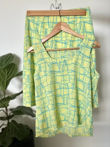 Conjunto Alfaiataria Saia Top M Verde Lima