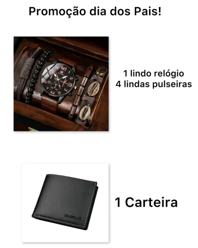 Relógio, Pulseiras e Carteira