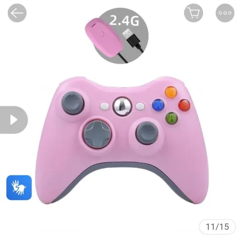 Controle xbox 360 rosa com adaptador 