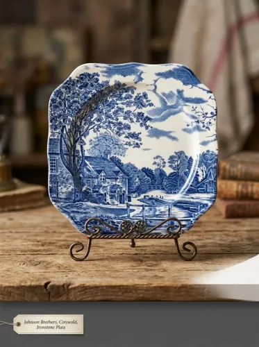 Prato Decorativo Vintage Johnson Brothers - Cotswold (Inglaterra)
