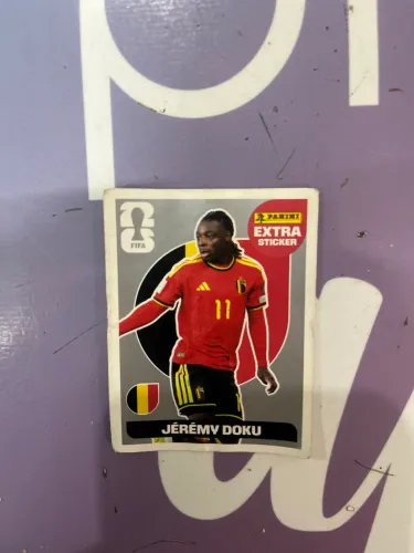 Figurinha da copa extra stricker prata 