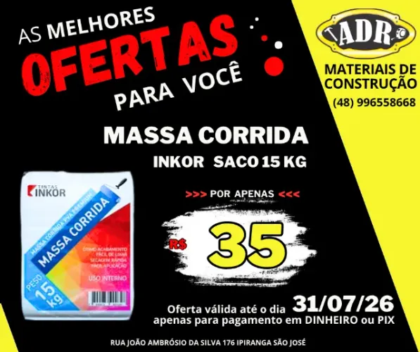Massa Acrílica e Massa Corrida 15Kg Inkor