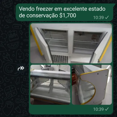 Freezer esxtositor em ótimo estado de conservação.