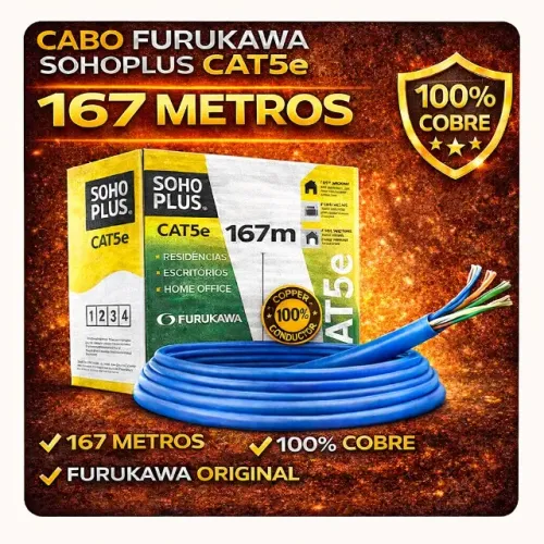 Cabo De Rede Furukawa Soho Plus Cat5e 100% Cobre Azul 24AWG 4P Original
