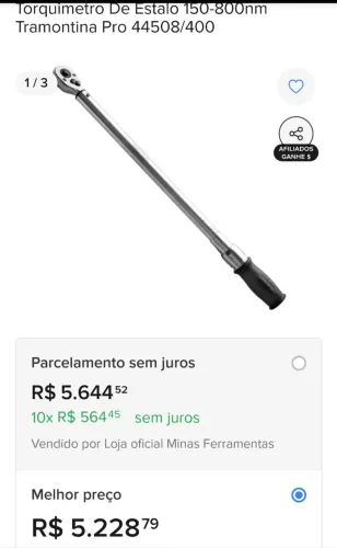 Vende-se torquimetro TG 300-750