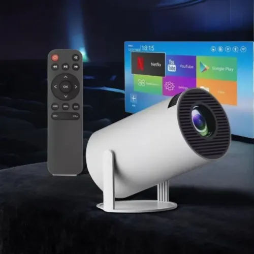 Projetor Smart HY300 Android 4K Compatível Wi-Fi