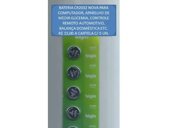 BATERIA CR2032-3V NOVA PARA COMPUTADOR, BALANÇA DOMESTICA, CONTROLE REMOTO AUTOMOTIVO,