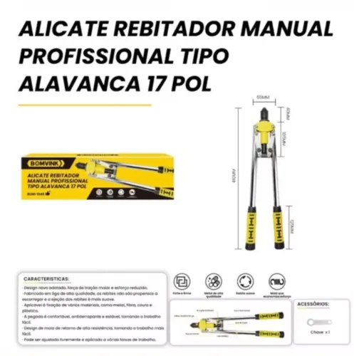 ALICATE REBITADOR MANUAL TIPO ALAVANCA PROFISSIONAL