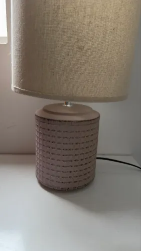 Abajur em Porcelana Joana Bege - Bivolt